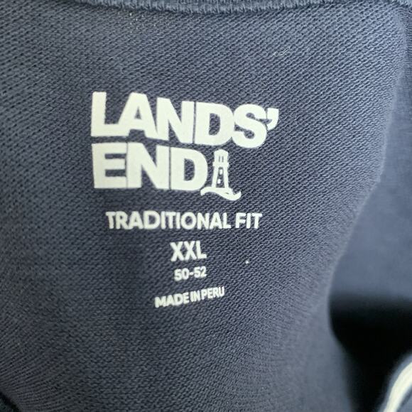 Lands End T-Shirt Mens Size XXL Blue Ringer Short Sleeve Crewneck Mesh - Picture 2 of 6